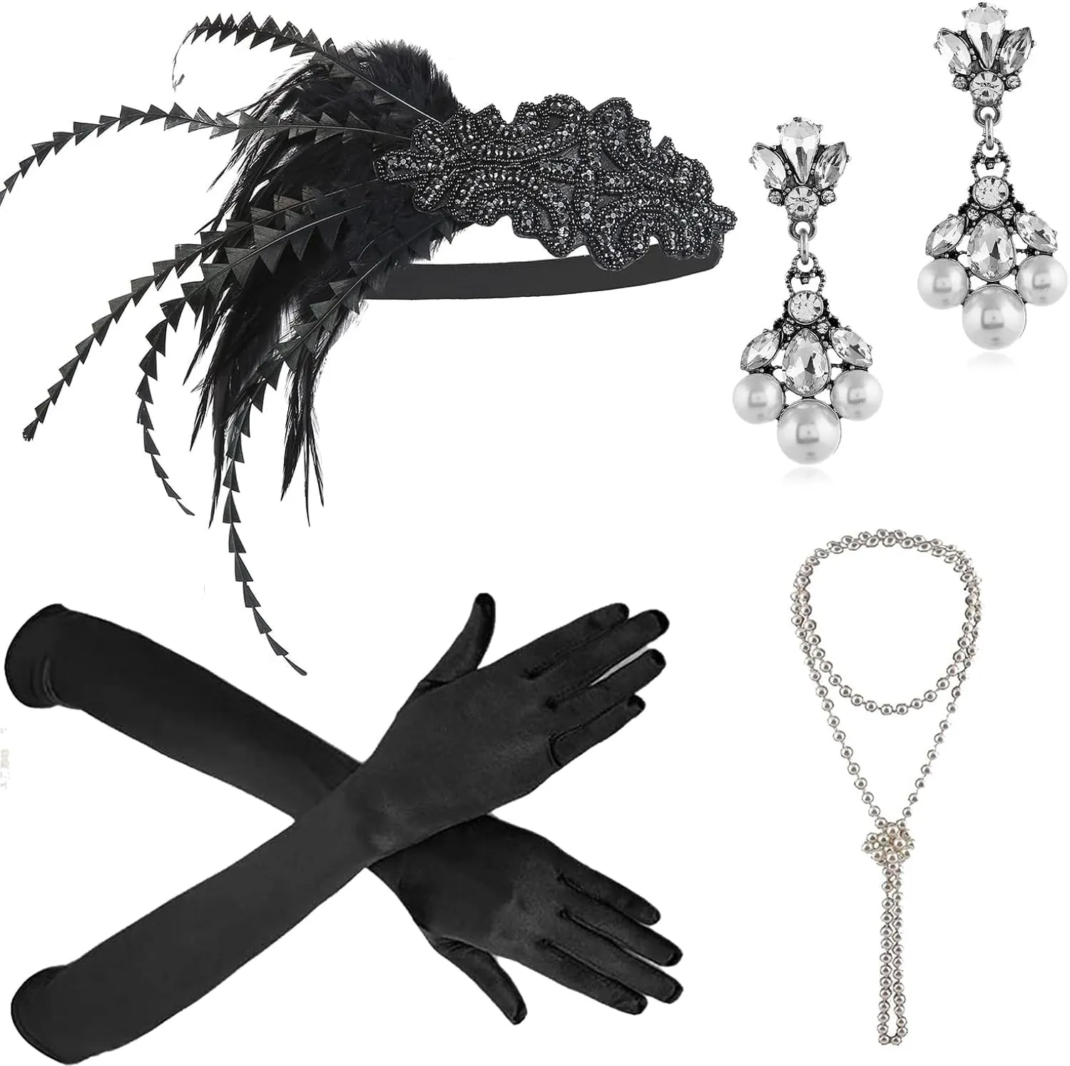 ZeroShop 1920s Flapper Accessories Set for Roaring 20s Costumes