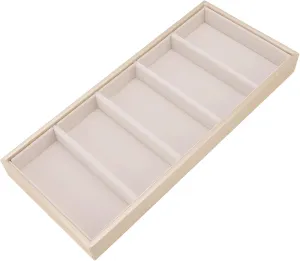 ZJchao Sunglasses Organizer, Glasses Box 5 Grid Eyeglass Glasses Display Holder Collector Multiple Sunglasses Storage Case Eyeglass Case For Multiple For Men and Women (Beige)
