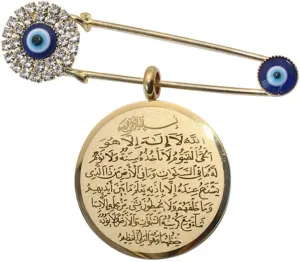ZKDC islam muslim Allah AYATUL KURSI Turkey evil eye Stainless Steel Stainless Steel brooch Pin