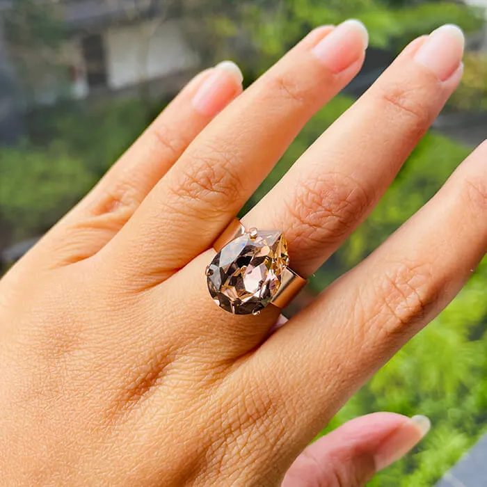 Zowie Rose Gold Swarovski Ring