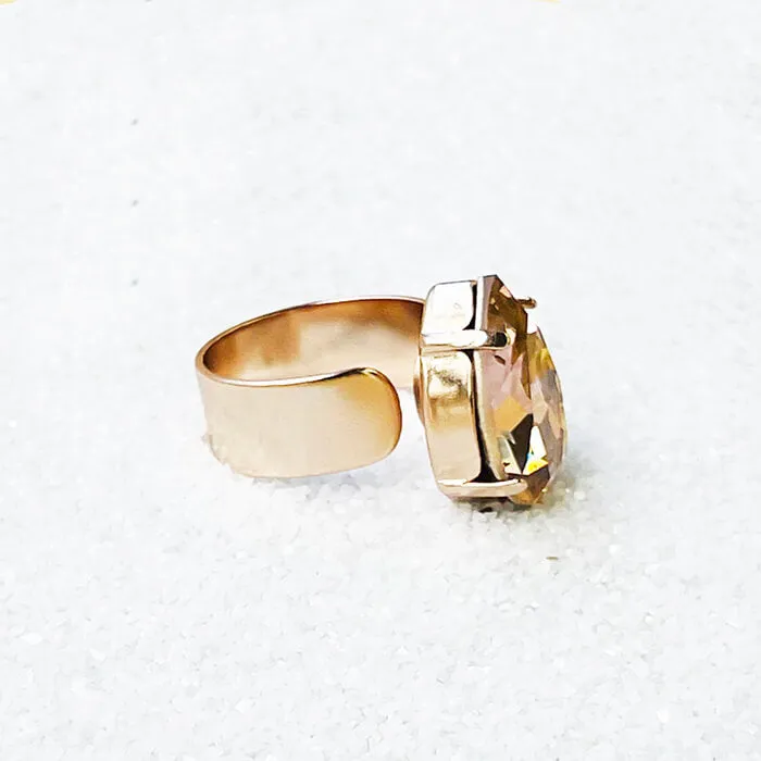 Zowie Rose Gold Swarovski Ring