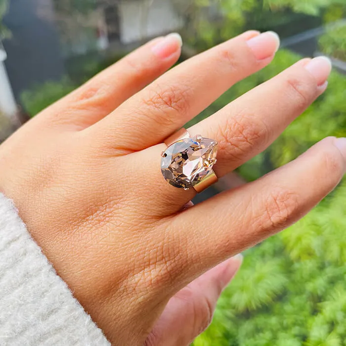 Zowie Rose Gold Swarovski Ring