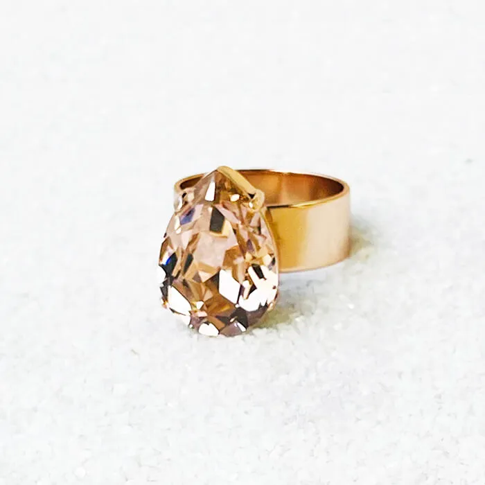 Zowie Rose Gold Swarovski Ring