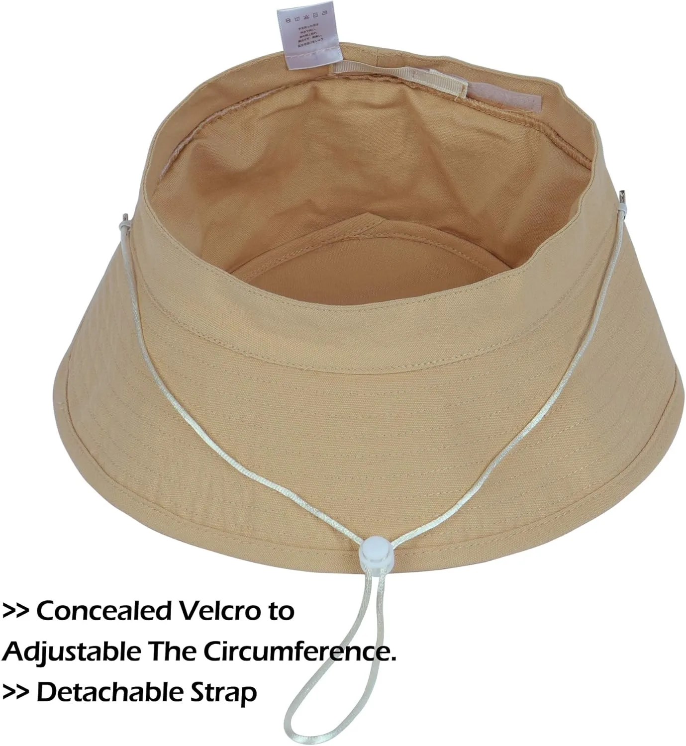 Zylioo XXL Oversize 100% Cotton Bucket Hat,Adjustable Floppy Fishing Hat,Big Size Travel Sun Hat